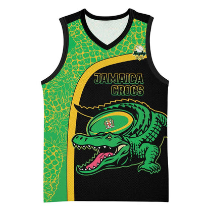 Jamaica Rugby Custom Basketball Jersey Go Champions - Pineapple Pattern LT15