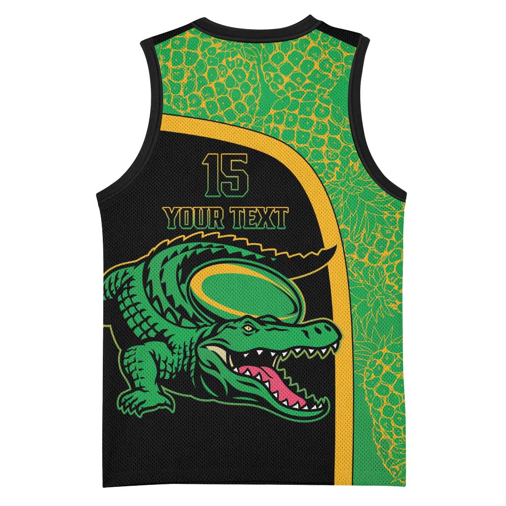 Jamaica Rugby Custom Basketball Jersey Go Champions - Pineapple Pattern LT15