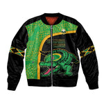Jamaica Rugby Custom Bomber Jacket Go Champions - Pineapple Pattern