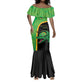 Jamaica Rugby Custom Mermaid Dress Go Champions - Pineapple Pattern