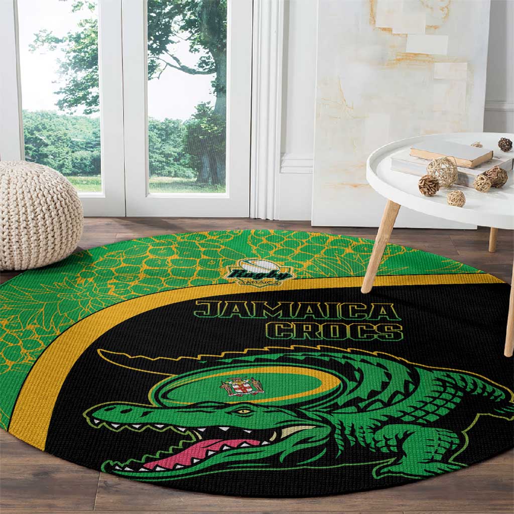 Jamaica Rugby Round Carpet Go Champions - Pineapple Pattern