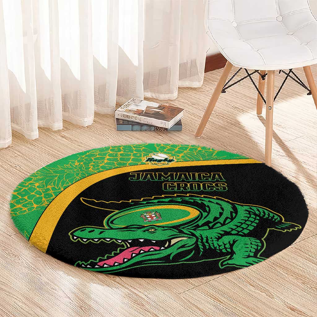Jamaica Rugby Round Carpet Go Champions - Pineapple Pattern