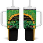 Jamaica Rugby Custom Tumbler With Handle Go Champions - Pineapple Pattern
