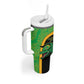 Jamaica Rugby Custom Tumbler With Handle Go Champions - Pineapple Pattern