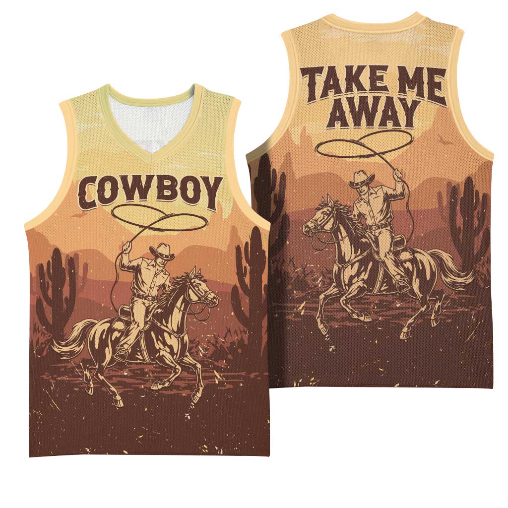 Black Cowboy Take Me Away Basketball Jersey LT15