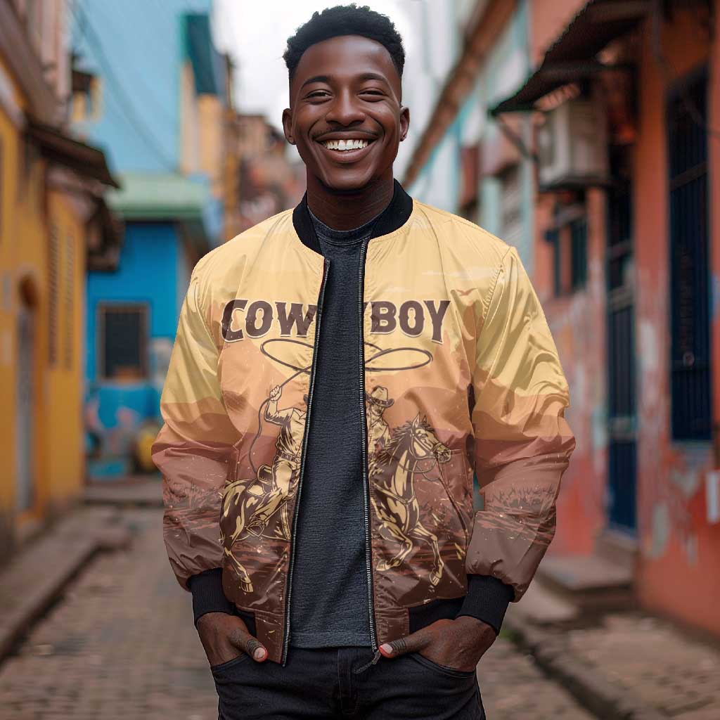 Black Cowboy Take Me Away Bomber Jacket