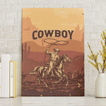 Black Cowboy Take Me Away Canvas Wall Art