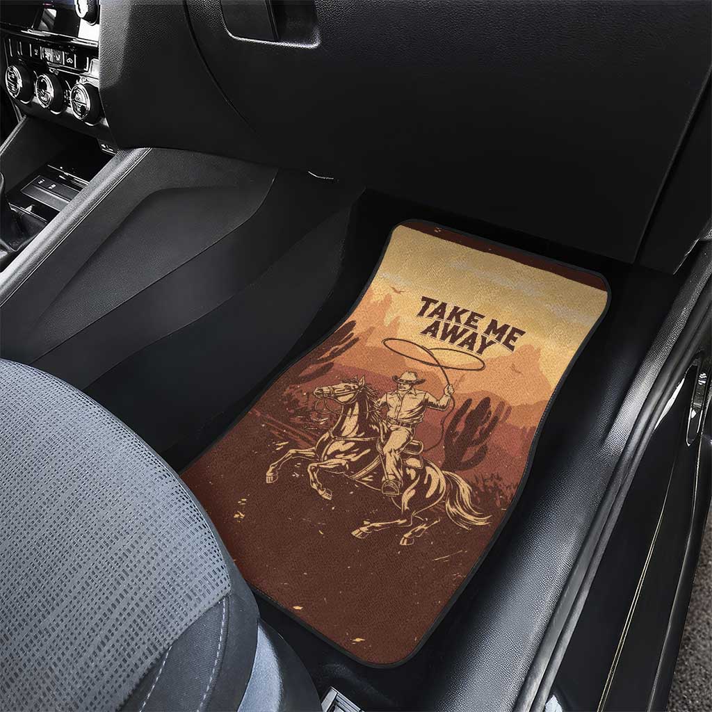 Black Cowboy Take Me Away Car Mats