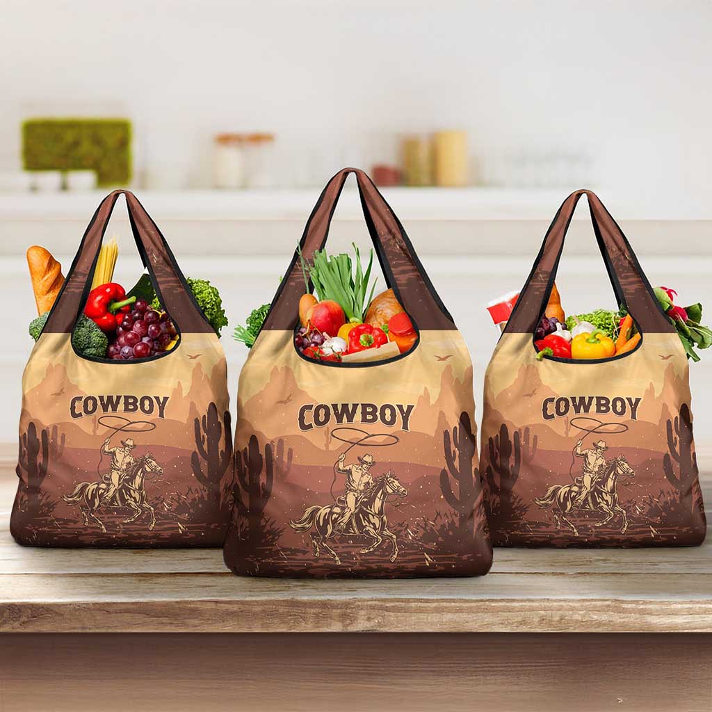 Black Cowboy Take Me Away Grocery Bag