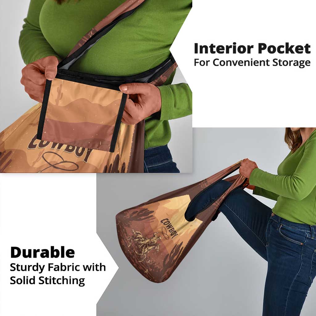 Black Cowboy Take Me Away Grocery Bag