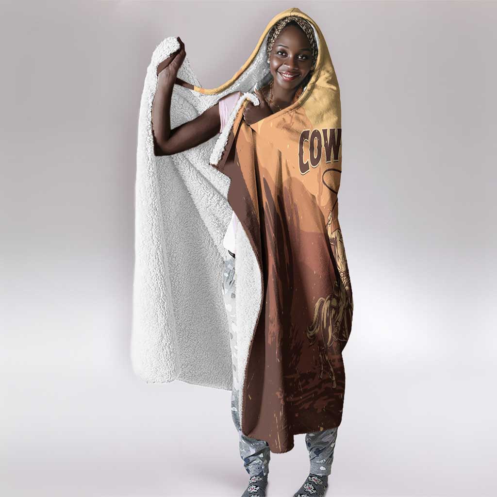 Black Cowboy Take Me Away Hooded Blanket