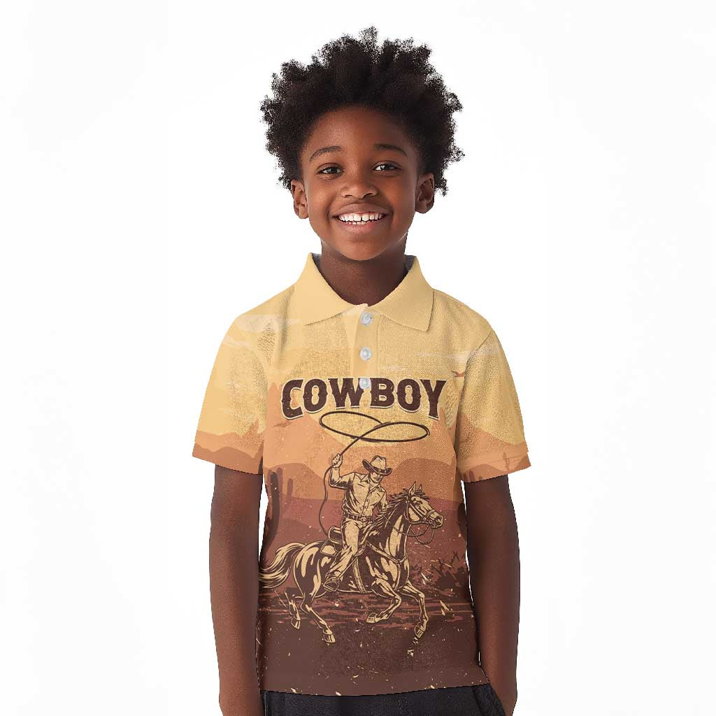 Black Cowboy Take Me Away Kid Polo Shirt