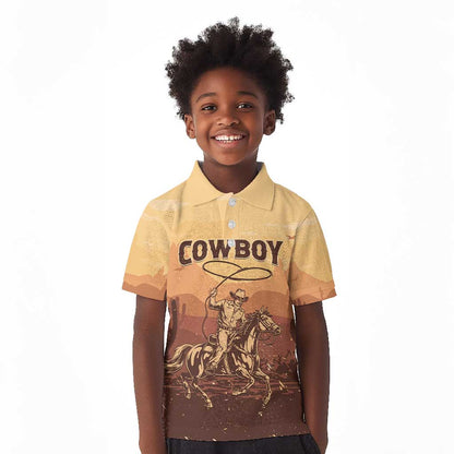 Black Cowboy Take Me Away Kid Polo Shirt