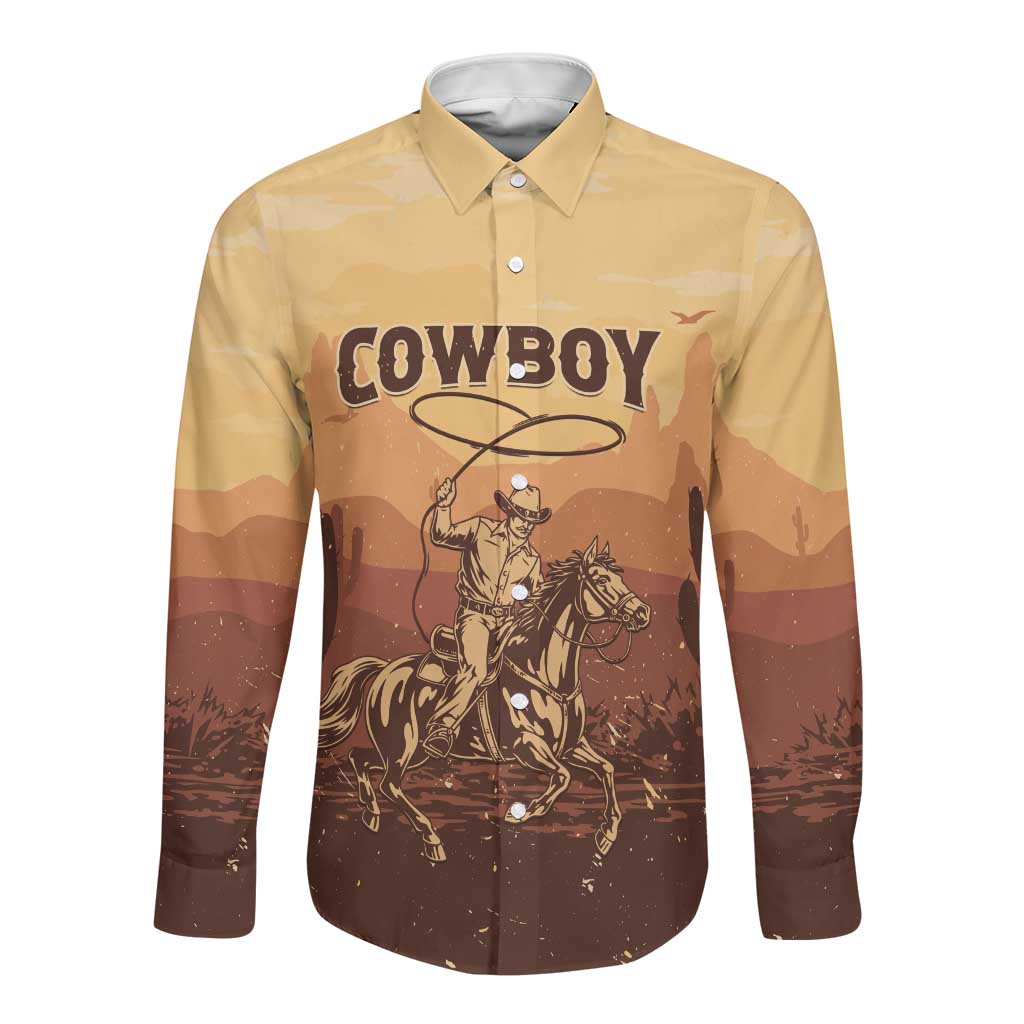 Black Cowboy Take Me Away Long Sleeve Button Shirt