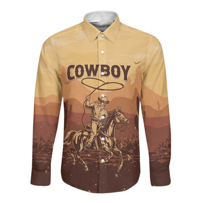 Black Cowboy Take Me Away Long Sleeve Button Shirt