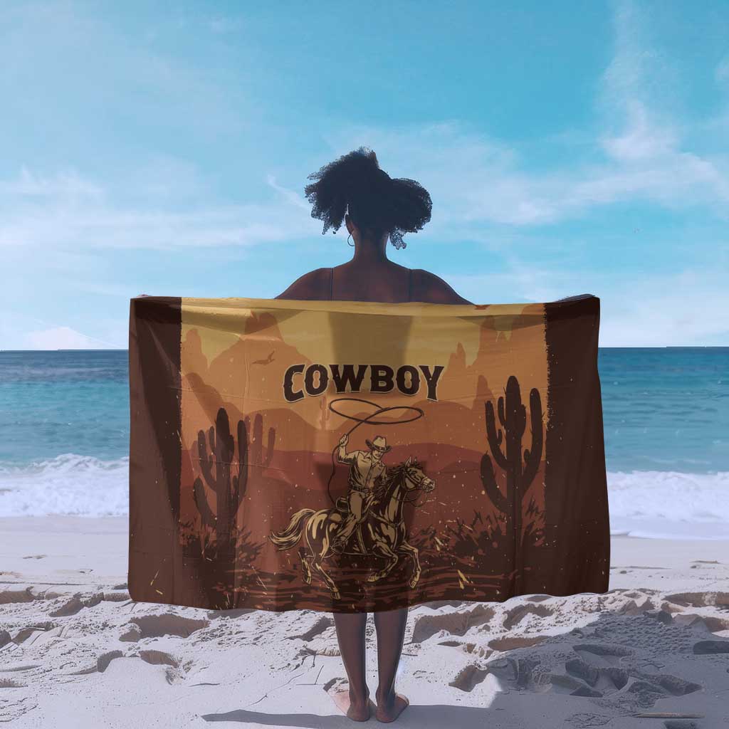 Black Cowboy Take Me Away Sarong