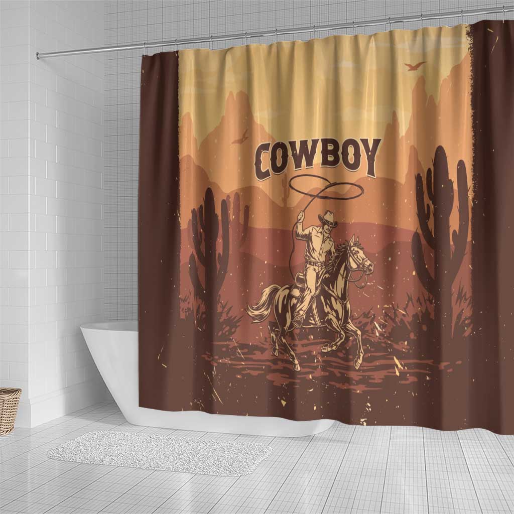 Black Cowboy Take Me Away Shower Curtain