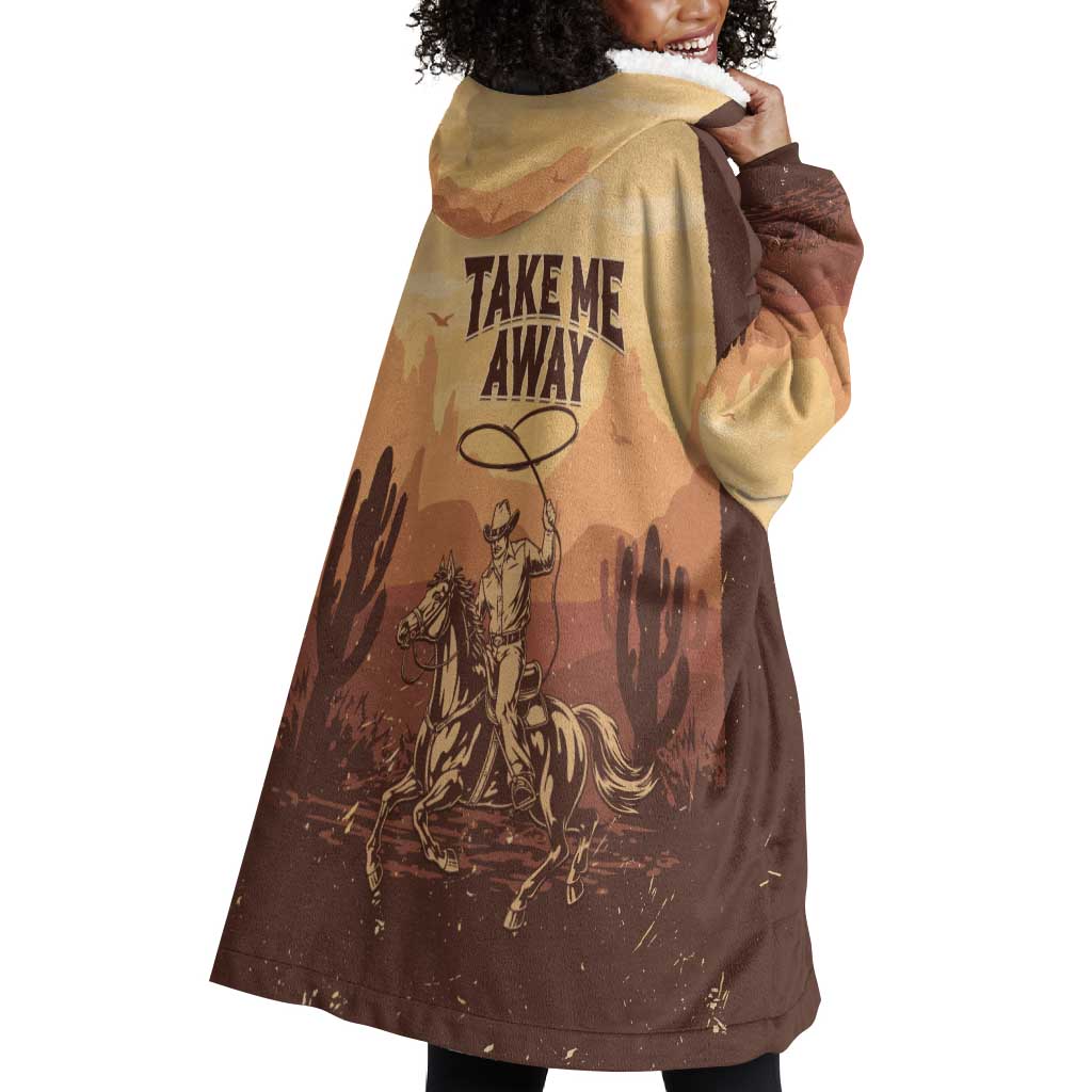 Black Cowboy Take Me Away Wearable Blanket Hoodie
