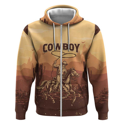Black Cowboy Take Me Away Zip Hoodie