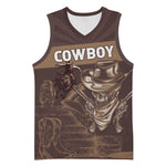 Personalised Skull Cowboy Basketball Jersey Wild West Reborn LT15