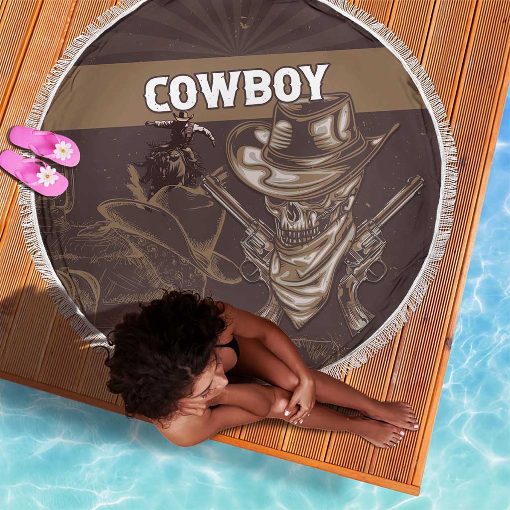 Skull Cowboy Beach Blanket Wild West Reborn