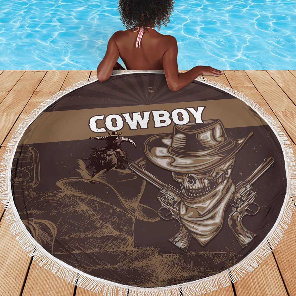 Skull Cowboy Beach Blanket Wild West Reborn