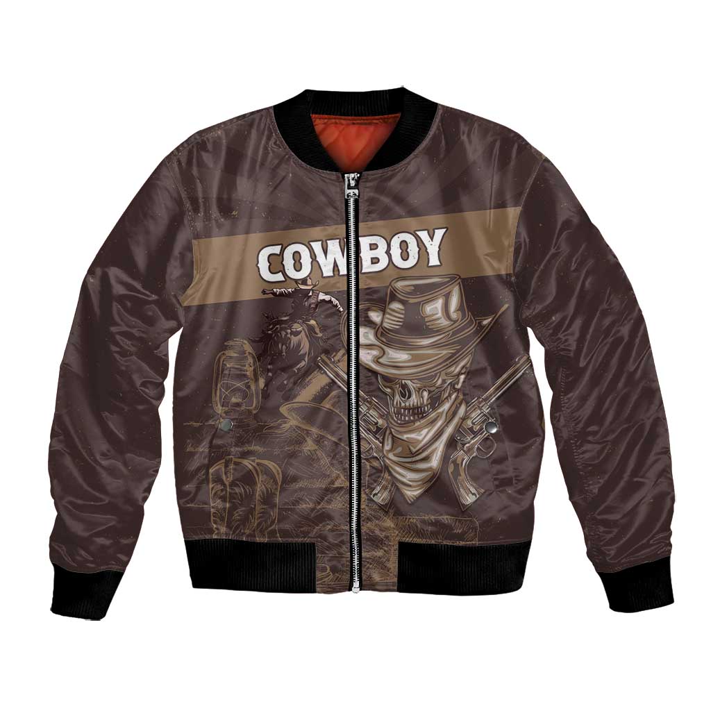 Personalised Skull Cowboy Bomber Jacket Wild West Reborn
