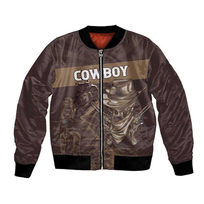 Personalised Skull Cowboy Bomber Jacket Wild West Reborn