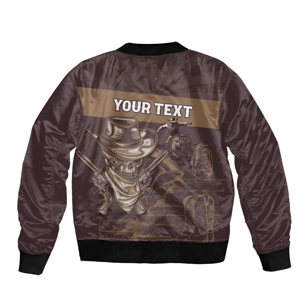 Personalised Skull Cowboy Bomber Jacket Wild West Reborn