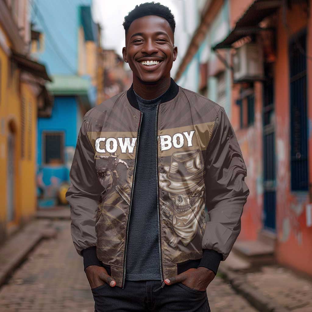 Personalised Skull Cowboy Bomber Jacket Wild West Reborn