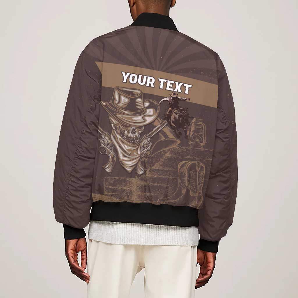 Personalised Skull Cowboy Bomber Jacket Wild West Reborn