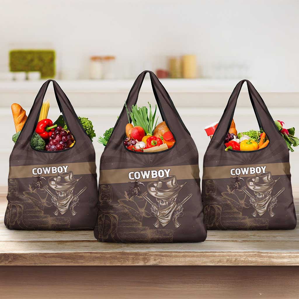 Skull Cowboy Grocery Bag Wild West Reborn