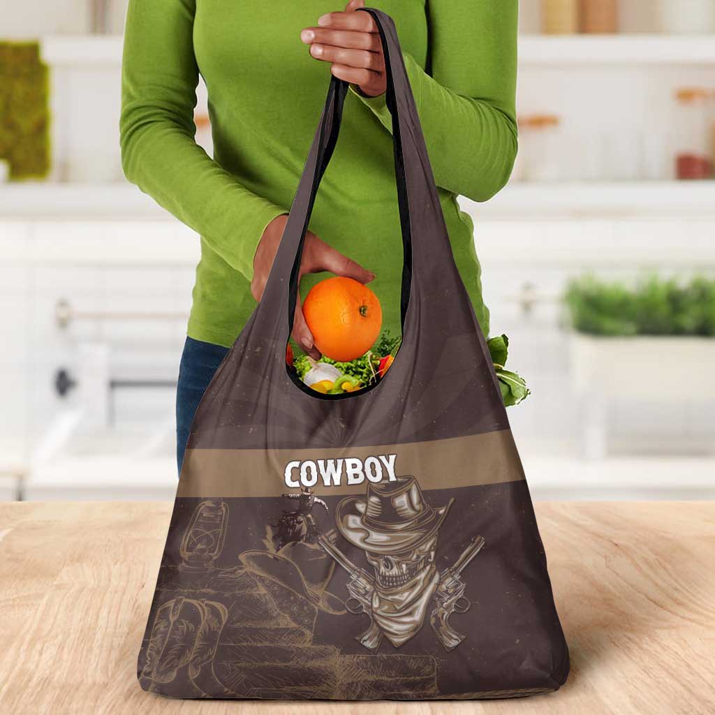 Skull Cowboy Grocery Bag Wild West Reborn