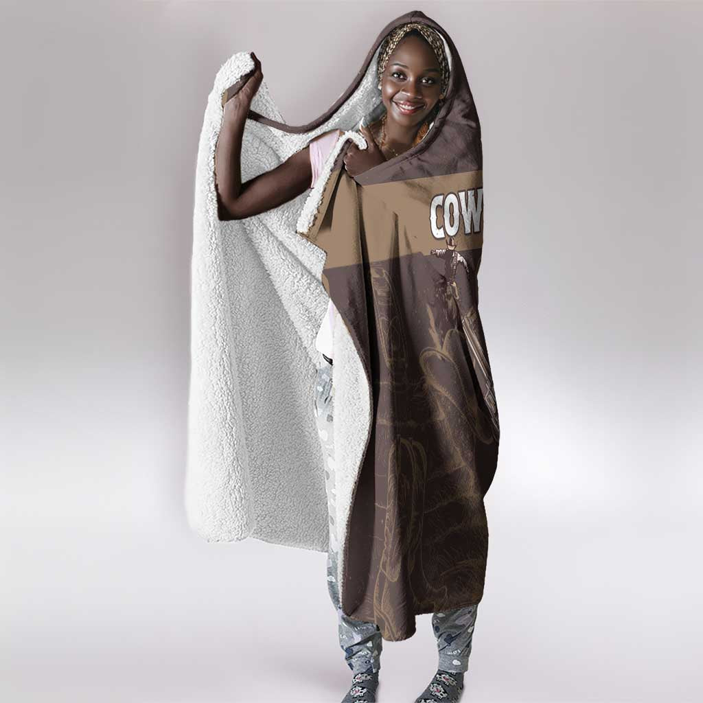 Skull Cowboy Hooded Blanket Wild West Reborn