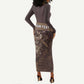 Personalised Skull Cowboy Long Sleeve Bodycon Dress Wild West Reborn