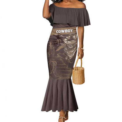 Personalised Skull Cowboy Mermaid Dress Wild West Reborn