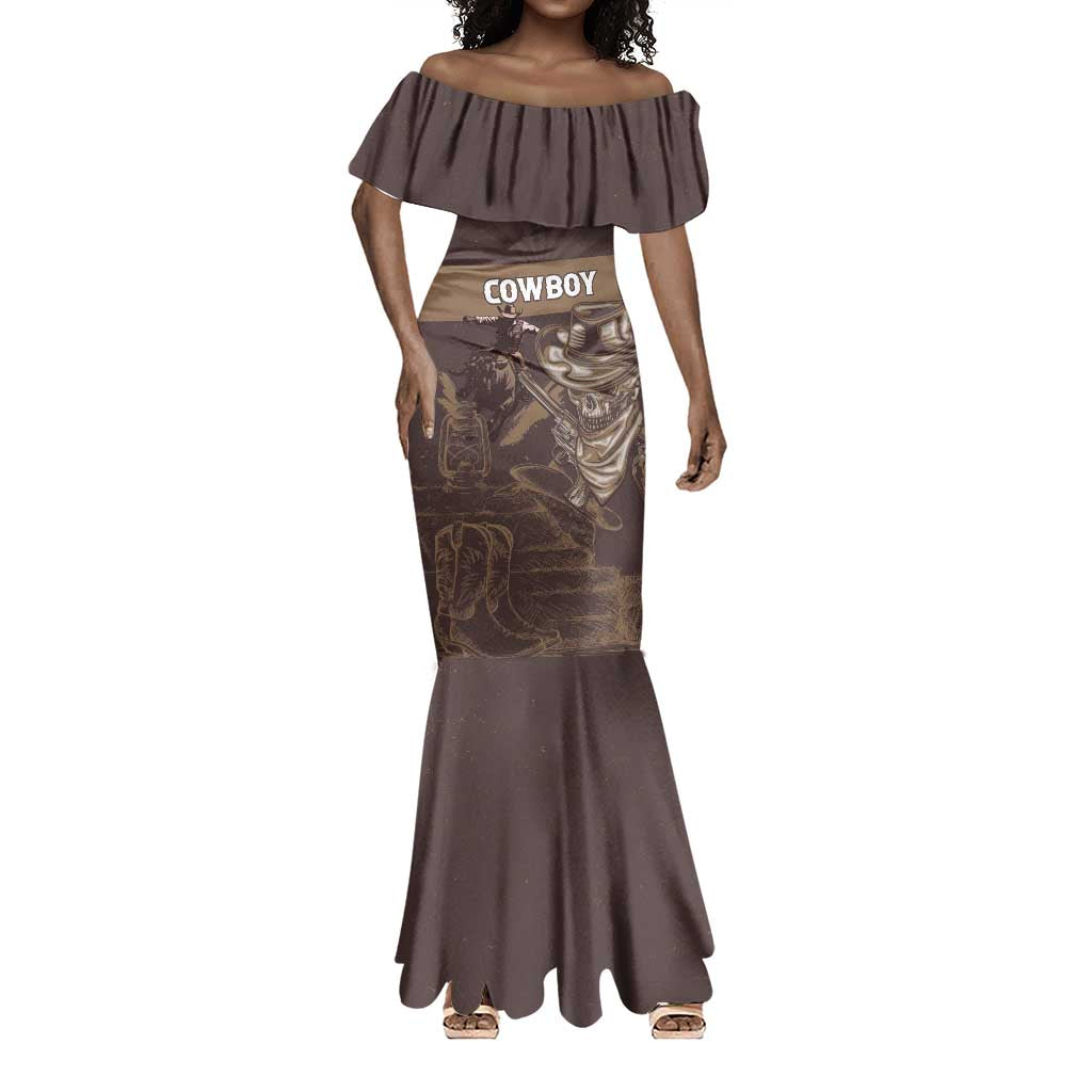 Personalised Skull Cowboy Mermaid Dress Wild West Reborn