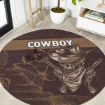 Skull Cowboy Round Carpet Wild West Reborn