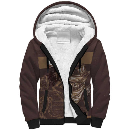 Personalised Skull Cowboy Sherpa Hoodie Wild West Reborn