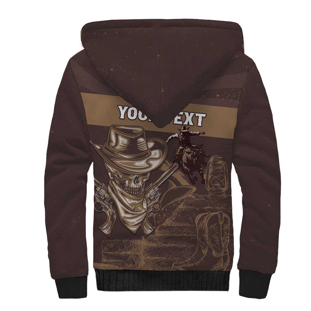 Personalised Skull Cowboy Sherpa Hoodie Wild West Reborn