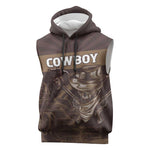 Personalised Skull Cowboy Sleeveless Hoodie Wild West Reborn - African Pride