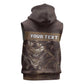 Personalised Skull Cowboy Sleeveless Hoodie Wild West Reborn - African Pride