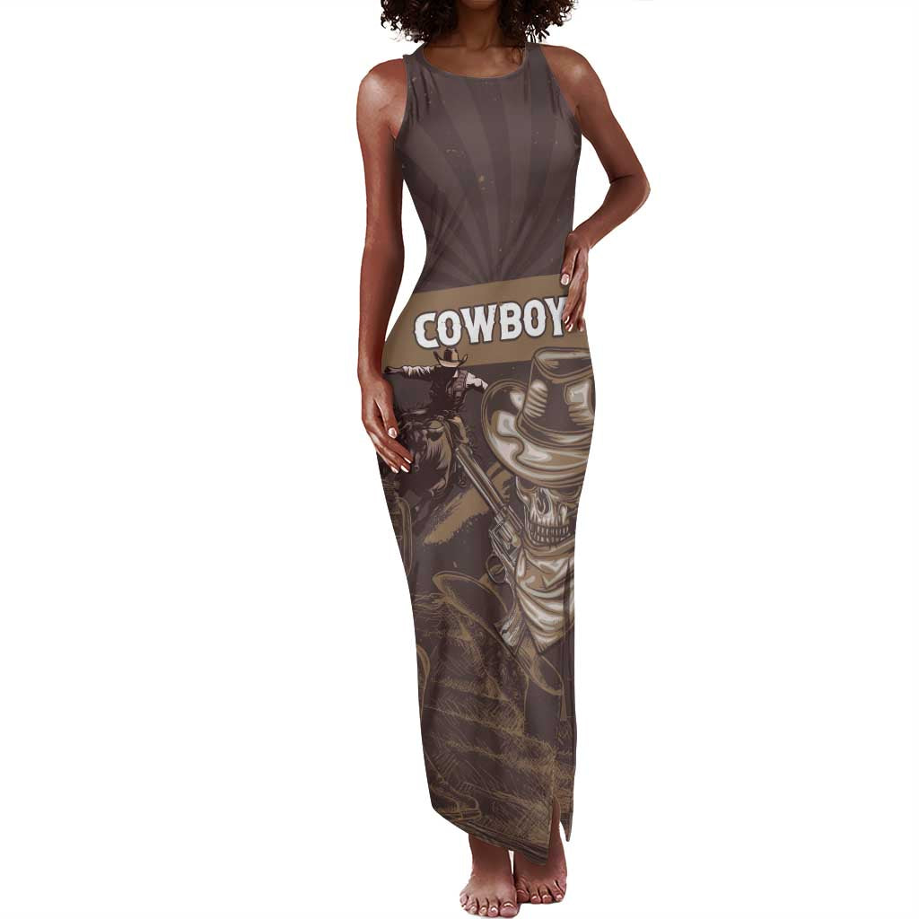Personalised Skull Cowboy Tank Maxi Dress Wild West Reborn