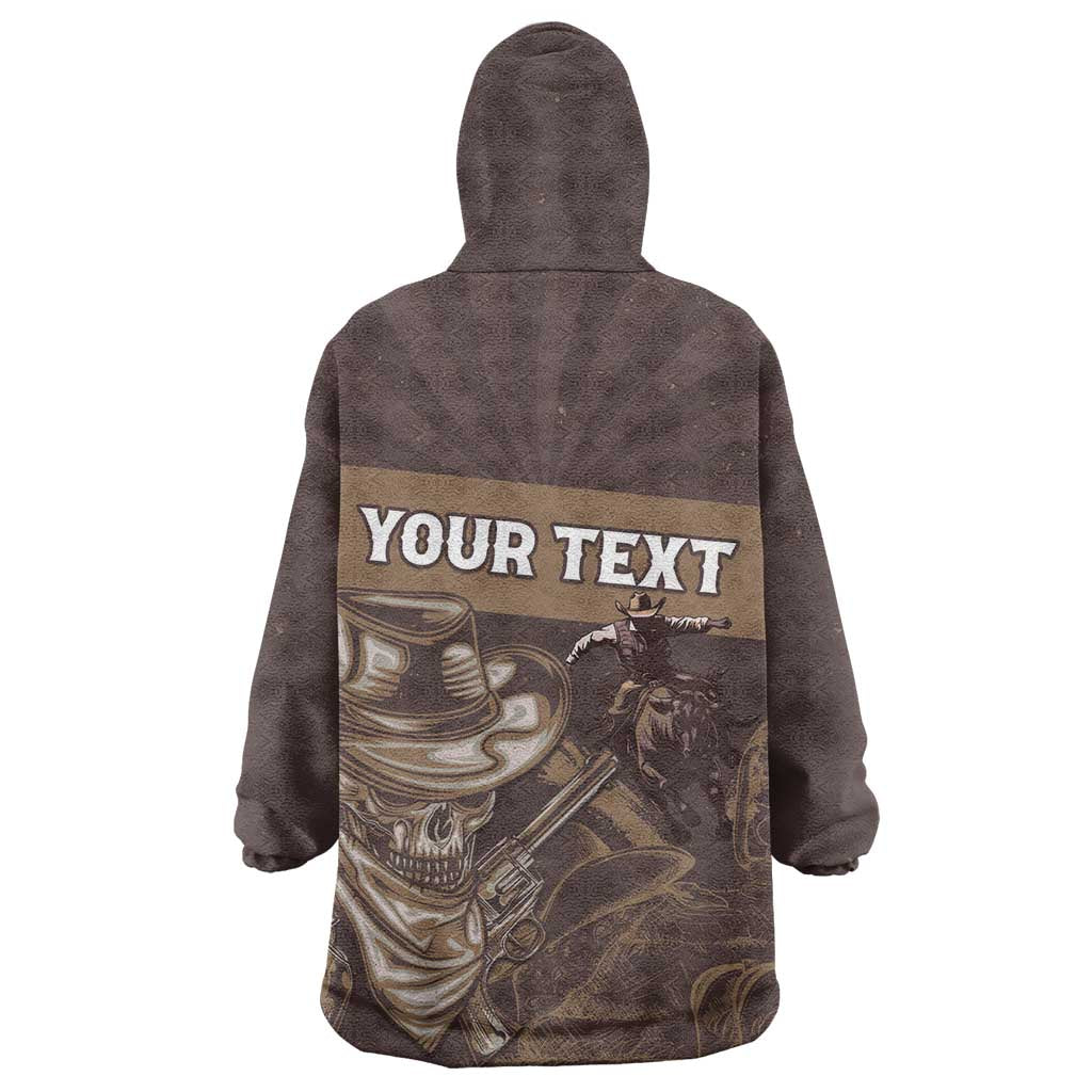 Personalised Skull Cowboy Wearable Blanket Hoodie Wild West Reborn