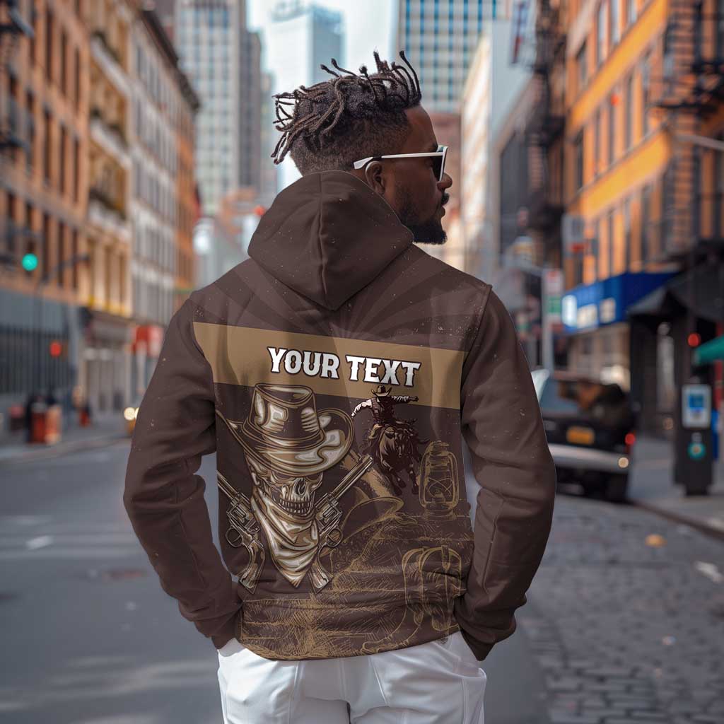 Personalised Skull Cowboy Zip Hoodie Wild West Reborn