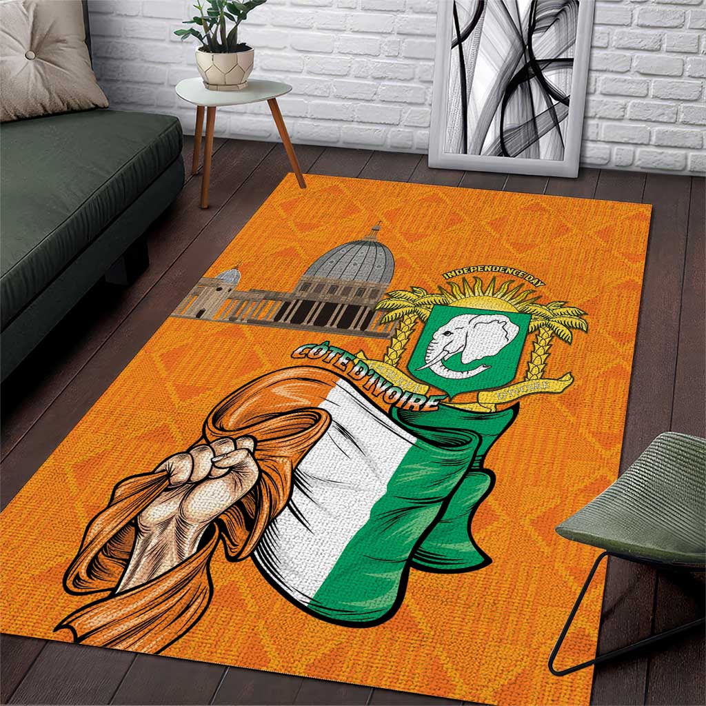 Happy Cote dIvoire Area Rug 65th of Independence Day