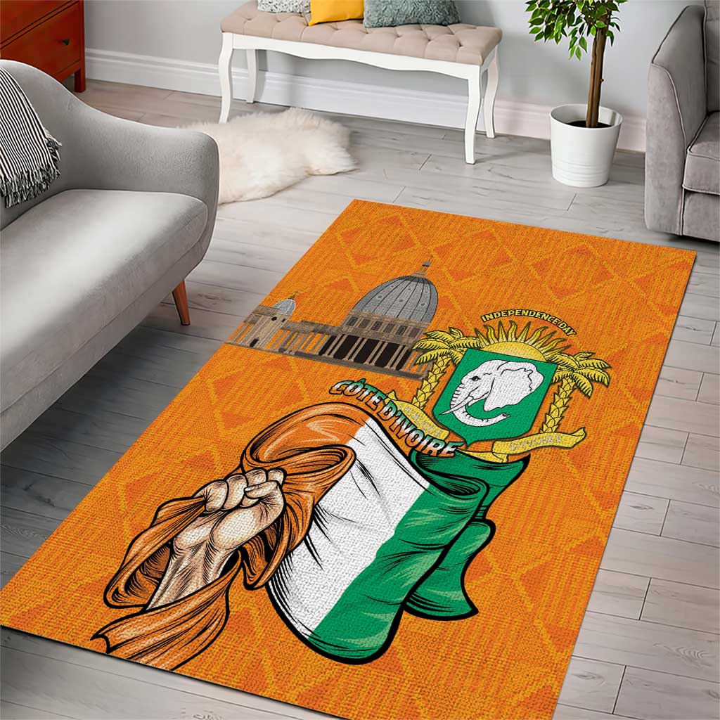 Happy Cote dIvoire Area Rug 65th of Independence Day