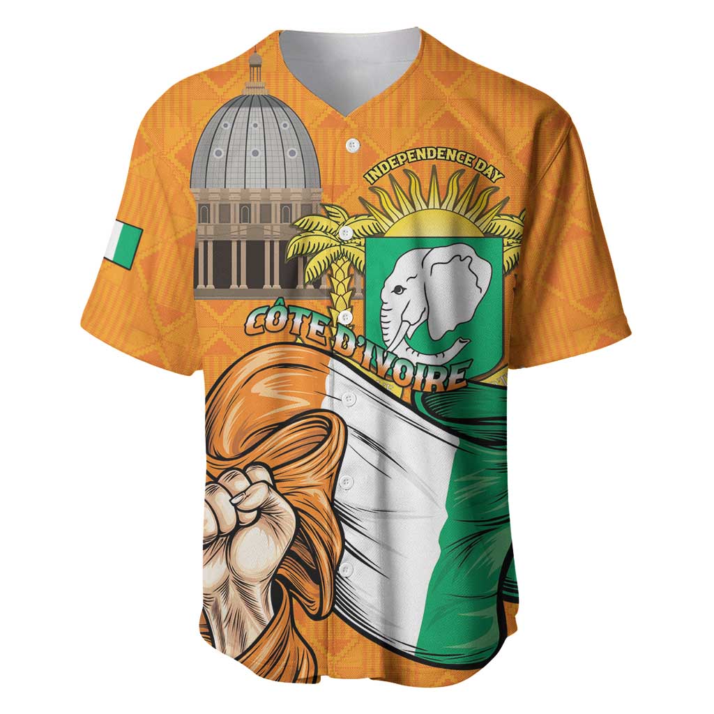 Personalised Happy Cote dIvoire Baseball Jersey 65th of Independence Day