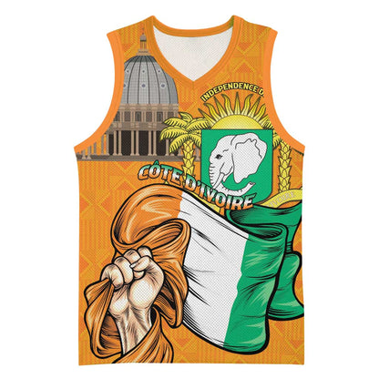 Personalised Happy Cote dIvoire Basketball Jersey 65th of Independence Day LT15