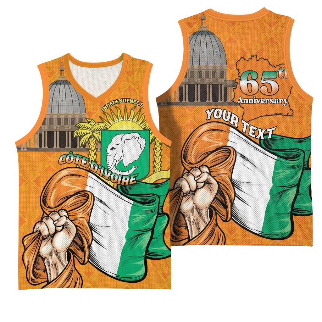 Personalised Happy Cote dIvoire Basketball Jersey 65th of Independence Day LT15